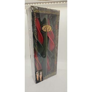NEW Vintage Robert Allen Candle Company 12" Feather Taper Twist Camdles Set Of 2
